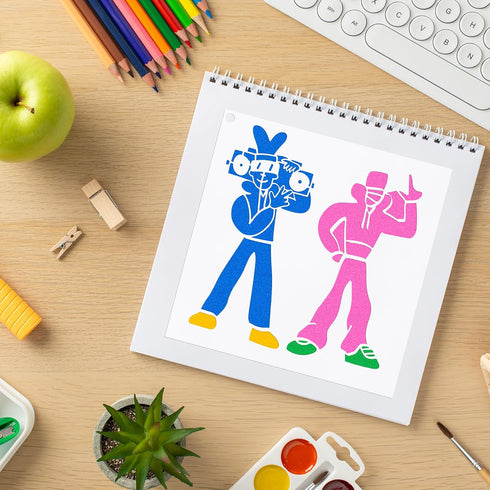 Graffiti Stencils for Painting - 36 Pcs Reusable Street Art Stencils for Painting on Wood, Doodle Stencils for Painting on Wood Wall Canvas Rock, ...