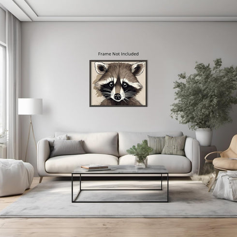 Posterizer 1 pcs- Portrait of a cute raccoon print-Art for Animal Lovers- Gift for Men Women Entrepreneur Teens-Living Room Bedroom Decor- unframe...
