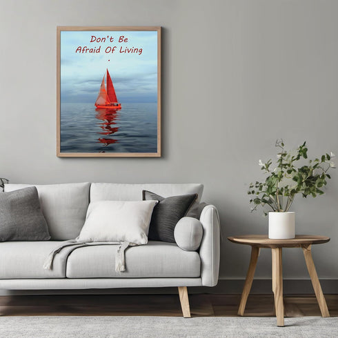 Posterizer 1 pcs-Magazine inspired Retro Print-Don't be Afraid of living-Quotes and Poems-Landscape & Nature Art-Chic Home Decor- unframed wall ar...