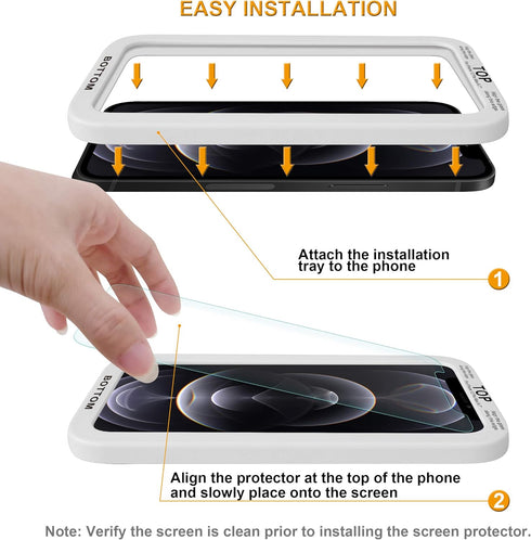 Supershieldz (2 Pack) Designed for iPhone 12 Pro Max (6.7 inch) Tempered Glass Screen Protector with (Easy Installation Tray) Anti Scratch, Bubble...
