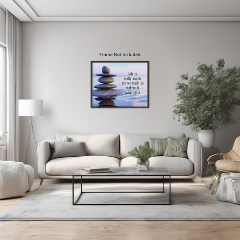 Posterizer 1 pcs-Life is Really Simple-Philosophy-Confucius-Quotes-Motivational & Inspirational Art-Gift For Buddhism Meditation philosophy Fans- ...