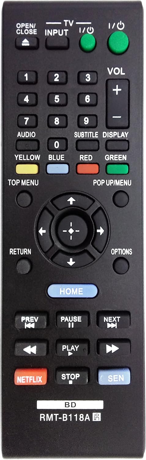 New RMT-B118A Replaced Remote Control fit for Sony BDP-BX18 BDP-S185 BDPBX3100 BDP-BX39 BDP-S1100 BLU-RAY DISC Player Subs for RMT-B119A...