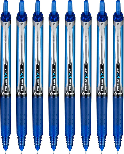 Pilot Precise V7 RT Refillable & Retractable Liquid Ink Rolling Ball Pens, Fine Point (0.7 mm) Blue, 8-Pack...