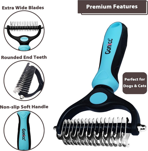 gonicc Professional Dog and Cat Brush for Shedding, Ideal Deshedding Tool, for Long & Short Haired Pets. (Pets Dematting Comb)...