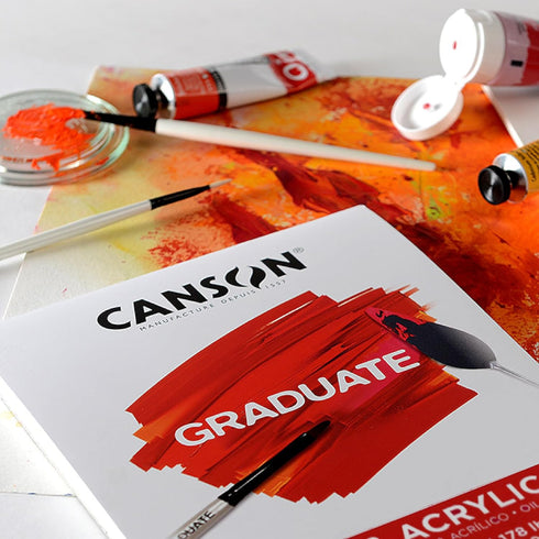 Canson Graduate Oil and Acrylic Paint Pad, Foldover, 5.5x8.5 inch, 12 Sheets | Artist Paper for Adults and Students - Oil, Acrylic, Mixed Media an...