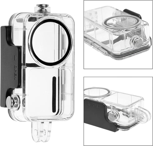Camkix Waterproof Case Compatible with DJI Action 2 Power Combo or DJI Action 2 Dual-Screen Combo -Transparent - Protects Up to 147ft/45M Underwat...