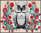 Posterizer 1 pcs- cute fluffy owl with abstract flowers-Art for Animal Lovers-Abstract & Modern Art- Living Room Bedroom Decor- unframed wall art...