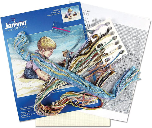 Janlynn Seashore Fun Counted Cross Stitch Kit, White...