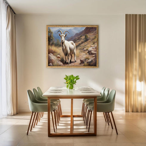 Posterizer 1 pcs- White goat in wilderness-Art for Animal Lovers-Landscape & Nature Art- Gift for Men Women Entrepreneur Teens-Living Room Bedroom...