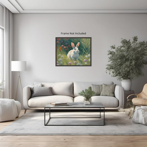 Posterizer 1 pcs- Cute Little Bunny in The wild-Art for Animal Lovers-Landscape & Nature Art- Living Room Bedroom Decor- unframed wall art...