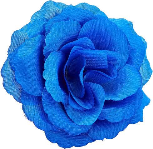 Bright Creations Blue Roses Artificial Flowers - Set of 50 3 in Stemless Silk Roses - Royal Blue Reusable Water-Resistant Faux Bouquet Decor for W...