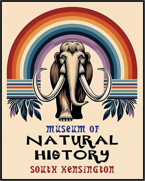 Posterizer 1 pcs-Natural History Museum London Travel Poster-Adventure Wall Art-GIft for Men Women Teens-Decor for Home & Office- unframed wall ar...