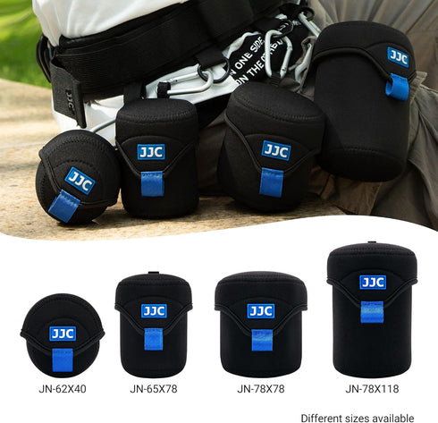 JJC Water Resistant Neoprene Camera Lens Pouch Case, Fold-Over Lens Bag for Mirrorless Lenses Up to 2.4 x 1.6 (D X H) for Canon EF-M 22mm f/2, Son...