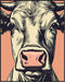 Posterizer 1 pcs-cute cow close up with peach tone background-Art for Animal Lovers-GIft for Men Women Teens-Decor for Home & Office- unframed wal...
