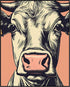 Posterizer 1 pcs-cute cow close up with peach tone background-Art for Animal Lovers-GIft for Men Women Teens-Decor for Home & Office- unframed wal...