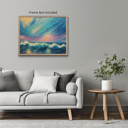 Posterizer 1 pcs- beach and the sea-abstract art 2-Landscape & Nature Art-Floral Botanical Art- Decor for Home & Office- unframed wall art...