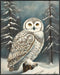 Posterizer 1 pcs-snowy winter scene of a white owl-oil painting style 10-Art for Animal Lovers-Landscape & Nature Art-Decor for Home & Office- unf...