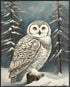Posterizer 1 pcs-snowy winter scene of a white owl-oil painting style 10-Art for Animal Lovers-Landscape & Nature Art-Decor for Home & Office- unf...