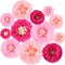Gejoy 12 Pieces Pink Paper Flowers Tissue Pom Poms Giant Tissue Paper Chrysanth Fiesta Flowers DIY Crafting for Wedding Backdrop Bridal Baby Showe...