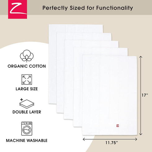 Zutano 5-Pack Organic Burp Cloths for Baby Girl & Boy, Large Cotton Burping Cloths for Babies | Absorbent Baby Spit-Up Rags | Gender Neutral Burp ...