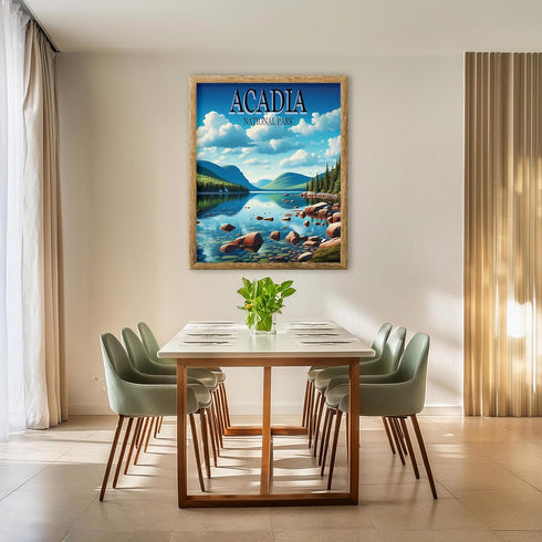 Posterizer 1 pcs-Acadia Jordan Pond National Park Travel Poster-Adventure Wall Art-GIft for Men Women Teens-Decor for Home & Office- unframed wall...