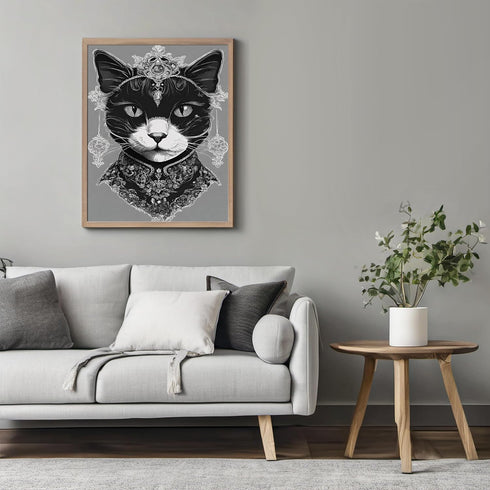 Posterizer 1 pcs- classic goth themed abstract black cat-Gothic Art-Art for Animal Lovers- Living Room Bedroom Decor- unframed wall art...