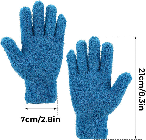 2 Pairs Microfiber Gloves Household Cleaning Gloves Plant Dusting Gloves Washable Reusable Mittens Gloves for Plants House Cars Blinds Dusting Fur...