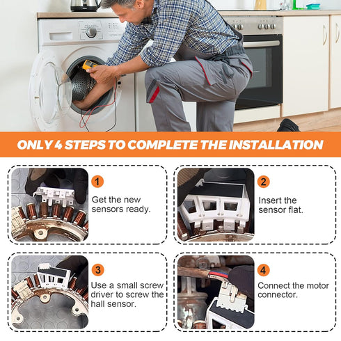 6501KW2002A Washer Rotor Position Sensor Assembly (OEM) ???????????????? ???????????????? by Beaquicy Fit for Kenmore LG Washer WM2016CW WM3170CW WM3370HWA WM3575CW - Replace PS3529186 AP4440680