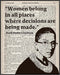 Posterizer 1 pcs-Ruth Bader Ginsburg-Women Belong-Quotes-Afro-American Art Collection- Living Room Bedroom Decor- unframed wall art...