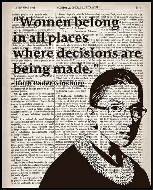 Posterizer 1 pcs-Ruth Bader Ginsburg-Women Belong-Quotes-Afro-American Art Collection- Living Room Bedroom Decor- unframed wall art...