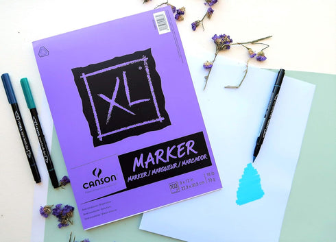 Canson XL Series Marker Paper, Foldover Pad, 9x12 inches, 100 Sheets (18lb/70g) - Artist Paper for Adults and Students...