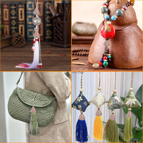 100pcs Antique Red Copper Bead Cone End Caps Tibetan Alloy Spacer Bead Caps Cones Tassel Flower End Caps Accessories for DIY Bracelet Earrings Jew...