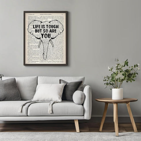 Posterizer 1 pcs-life is tough but so are you-encouraging-Quotes and Poems-Motivational & Inspirational Art-Decor for Home & Office- UNFRAMED Wall...