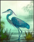 Posterizer 1 pcs-detailed depiction of a blue heron bird -2-Art for Animal Lovers Gift for Art Lovers Decorations for Bedroom, Office, Living Room...