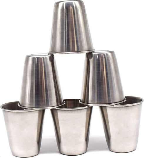 AUEAR, 6 Pack 2.3 Oz Stainless Steel Shot Glass Espresso Cups Barware Drinking Vessel for Bar Home Restaurant...