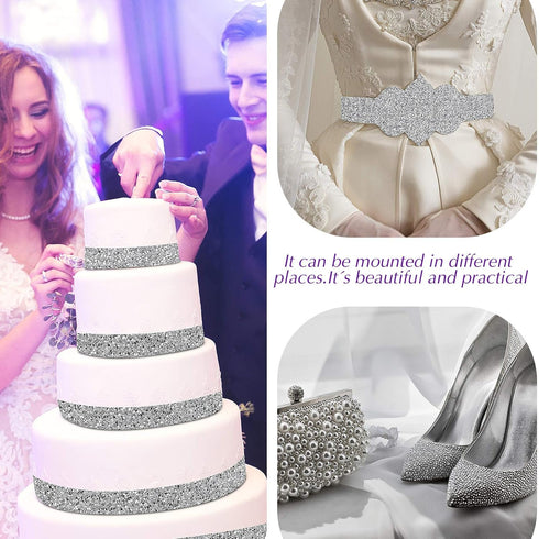 Rhinestones Sticker Sheet Crystal Self-Adhesive Bling Resin Glitter Rhinestone Sticker Sheet for Crafts Shoes Clothes (Silver,13.78 x 11.02 Inch)...