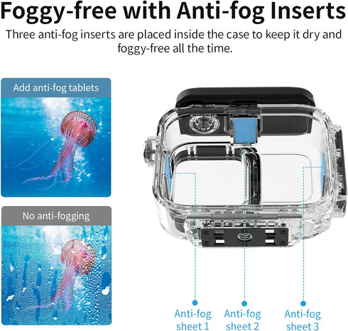 Waterproof Case Underwater Dive Case Protective Shell for Insta360 Ace Pro Action Camera 60M/197FT Diving Housing Cover Shell...