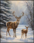 Posterizer 1 pcs-majestic deer in snowy winter scene-oil painting style-11-Art for Animal Lovers-Landscape & Nature Art-Decor for Home & Office- u...
