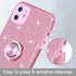 Wisdompro Case for iPhone 11, Cute Glitter Bling Sparkly Case with Ring Stand, Women Girls Protective Phone Case Cover for iPhone 11 6.1 inch - Pi...