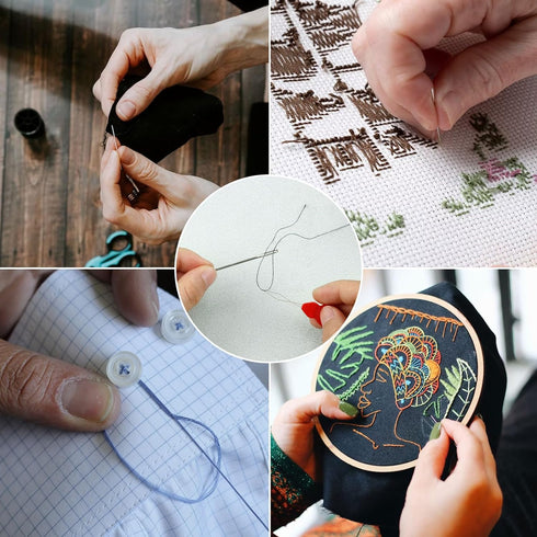 FIVEIZERO 80/40 PCS Large Eye Sewing Needles, 7 Sizes Sewing Sharp Needles, Leather Needle Embroidery Thread Needle, Stainless Steel Yarn Knitting...