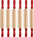 Mini Rolling Pin 7.5 Inch (6 Pack) Kids Rolling Pin Set for Play Dough Accessories Small Pin for Dough - Wooden Rolling Pins For Baking With Handl...