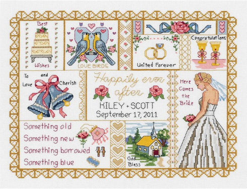 Janlynn 50577 Counted Cross Stitch Kit 13.25"X10", Wedding Collage (14 Count)...
