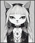 Posterizer 1 pcs- cute girl in fox gothic costume-Gothic Art-Art for Animal Lovers- Living Room Bedroom Decor- unframed wall art...