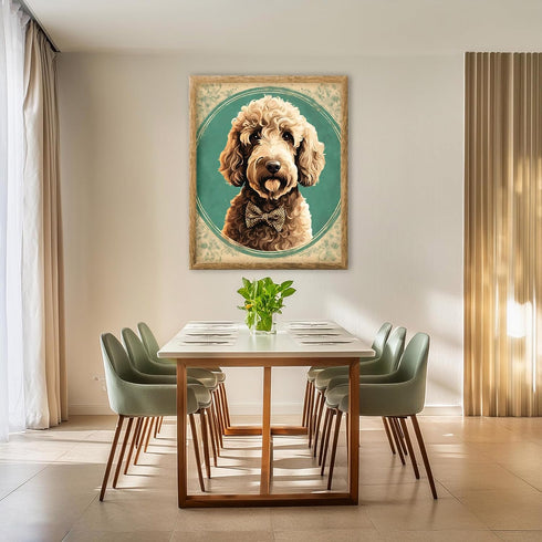 Posterizer 1 pcs-cute fluffy dog with chic background-Art for Animal Lovers-GIft for Men Women Teens-Decor for Home & Office- unframed wall art...