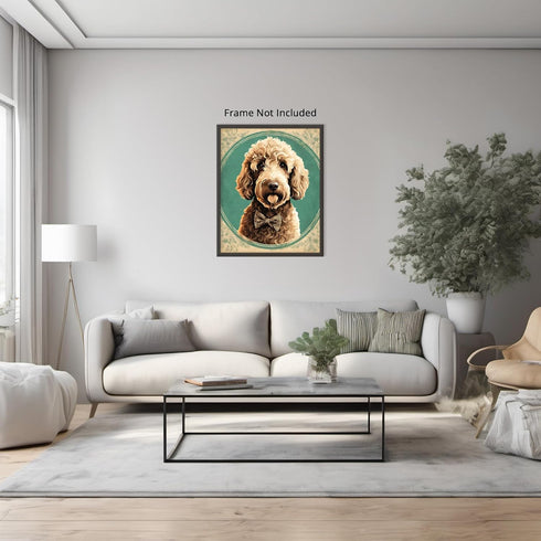 Posterizer 1 pcs-cute fluffy dog with chic background-Art for Animal Lovers-GIft for Men Women Teens-Decor for Home & Office- unframed wall art...