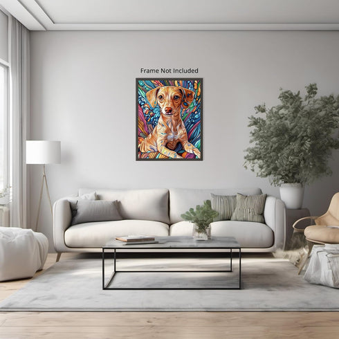 Posterizer 1 pcs-A pop art portrait of a dog-with a vibrant, abstract background -2-Art for Animal Lovers-Collectibles & Fine Art-Decor for Home &...