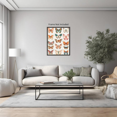 Posterizer 1 pcs-cute paste butterflies-clean aesthetic girly art-Art for Animal Lovers-Collectibles & Fine Art-Decor for Home & Office- unframed ...