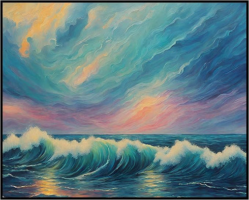 Posterizer 1 pcs- beach and the sea-abstract art 2-Landscape & Nature Art-Floral Botanical Art- Decor for Home & Office- unframed wall art...