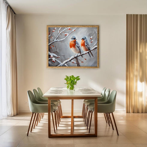 Posterizer 1 pcs-cute little bird in snowy winter scene -5-Art for Animal Lovers-Landscape & Nature Art-Decor for Home & Office- unframed wall art...