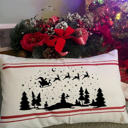 8Pcs Large Christmas Scene Stencils, Christmas Tree Deer Bear Stencils Templates Holiday Snowflake Winter Stencils for Painting on Wood Sign Wall ...